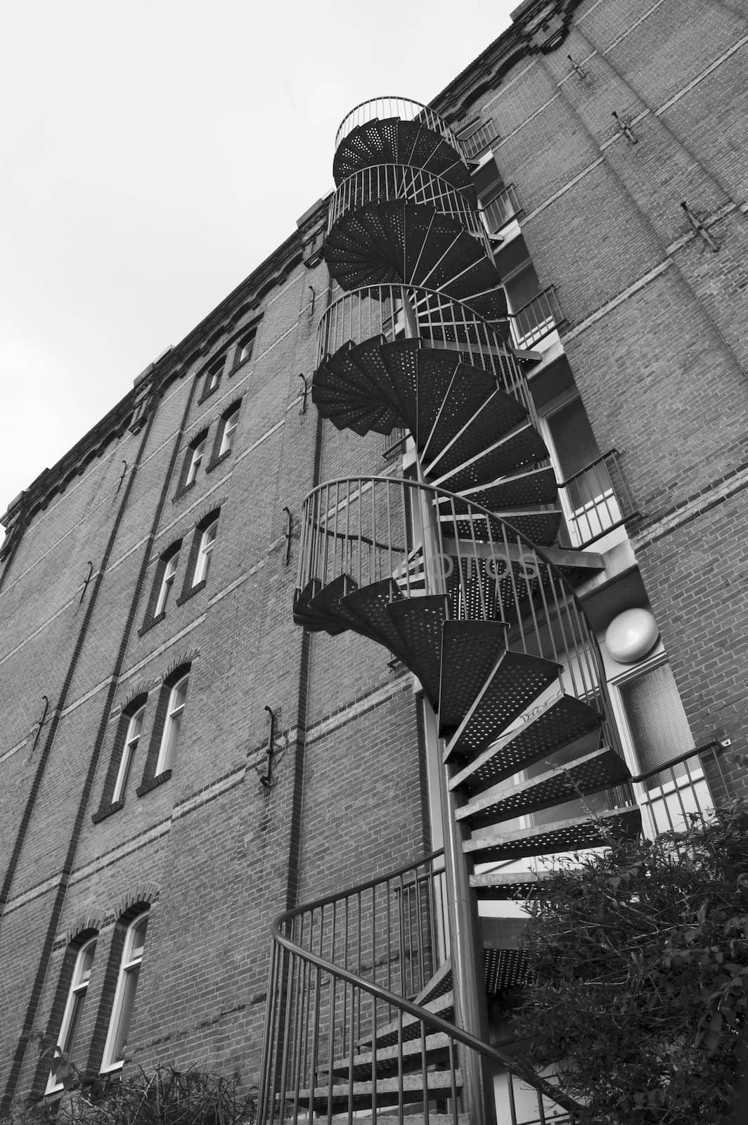 Winding stairway in tenement house in Amsterdam.