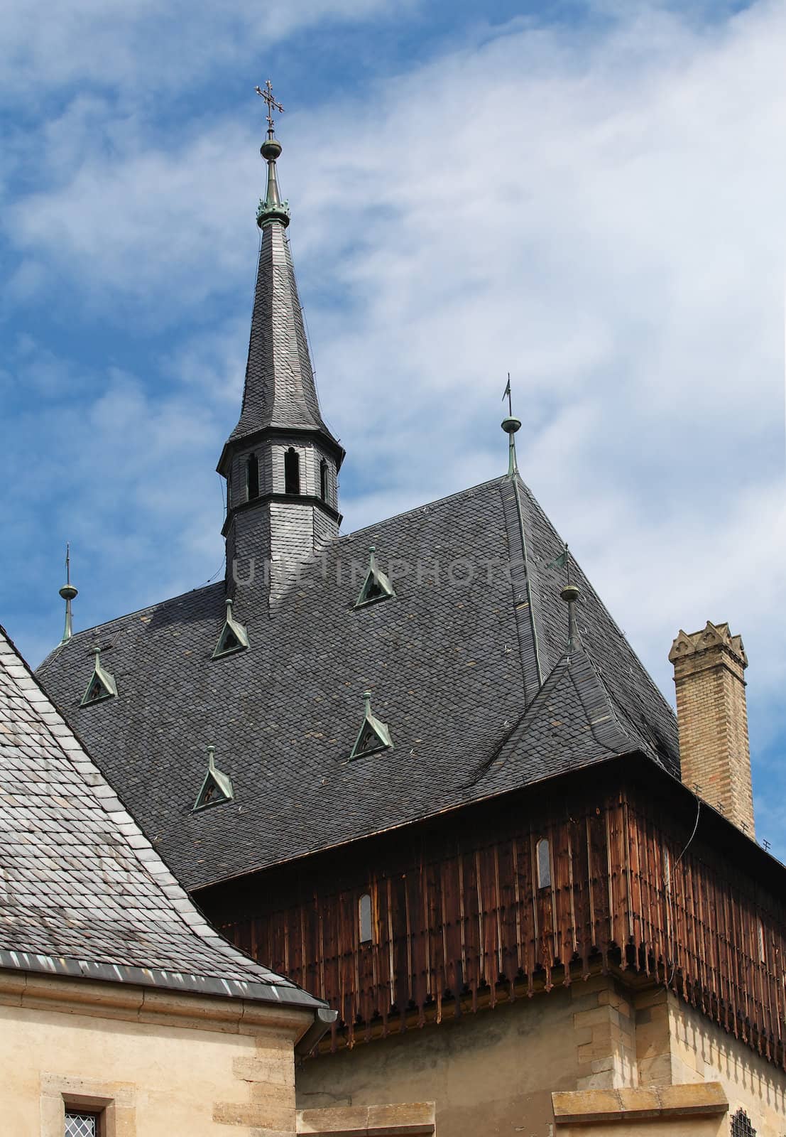 One of towers of old castle Karlstejn