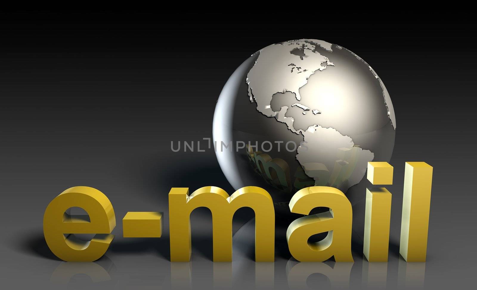 Email Corporate Concept in 3d Futuristic Art