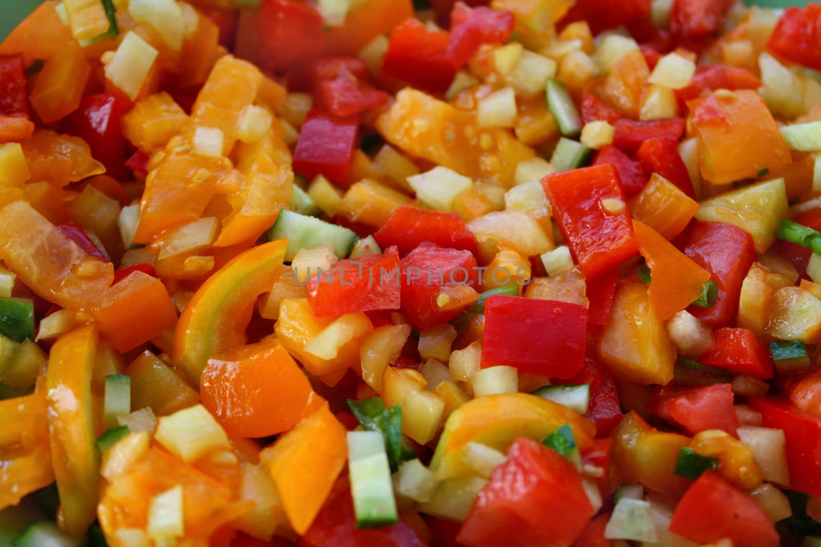 Close up of the different mixed vegetables