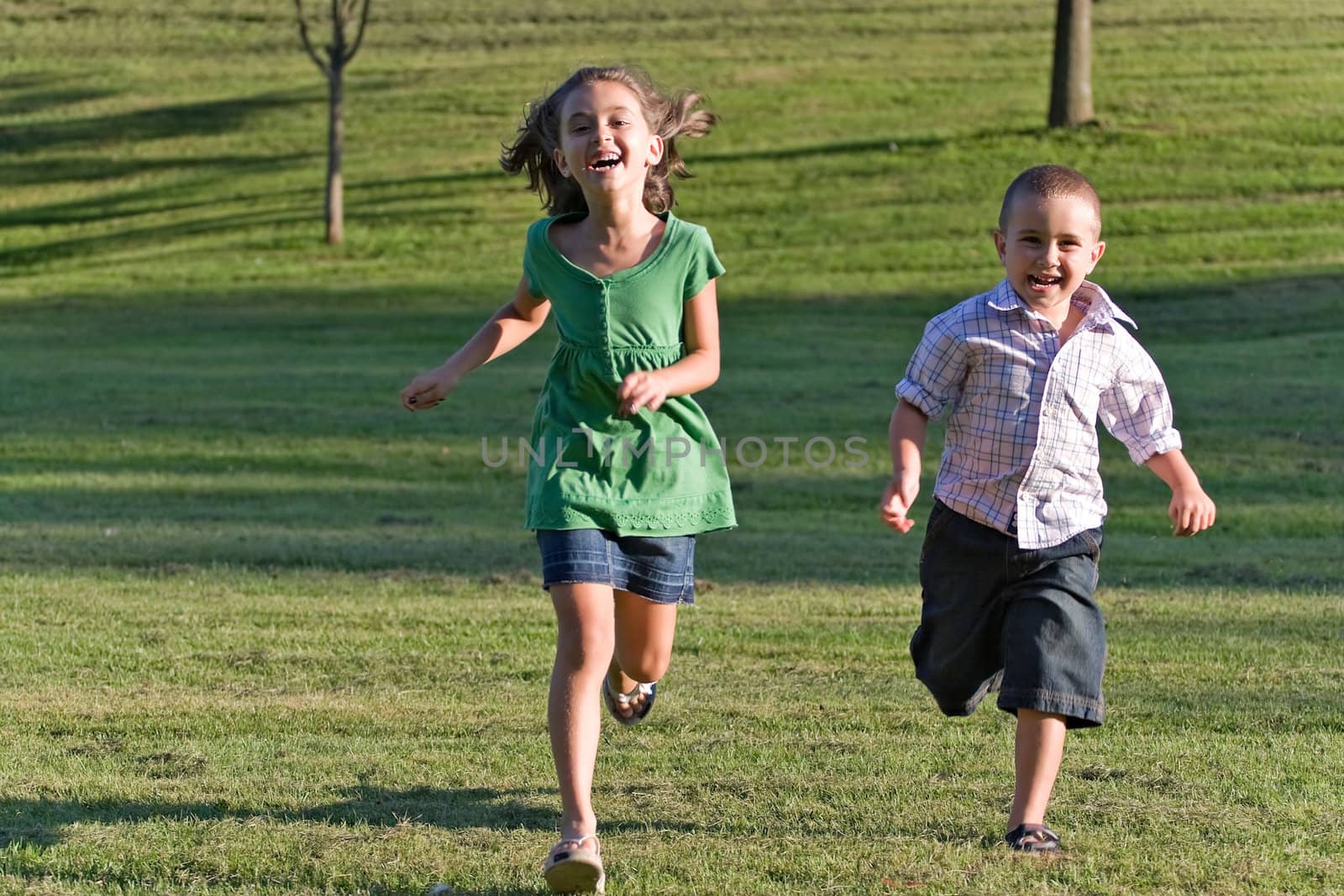 Two Kids Running by graficallyminded