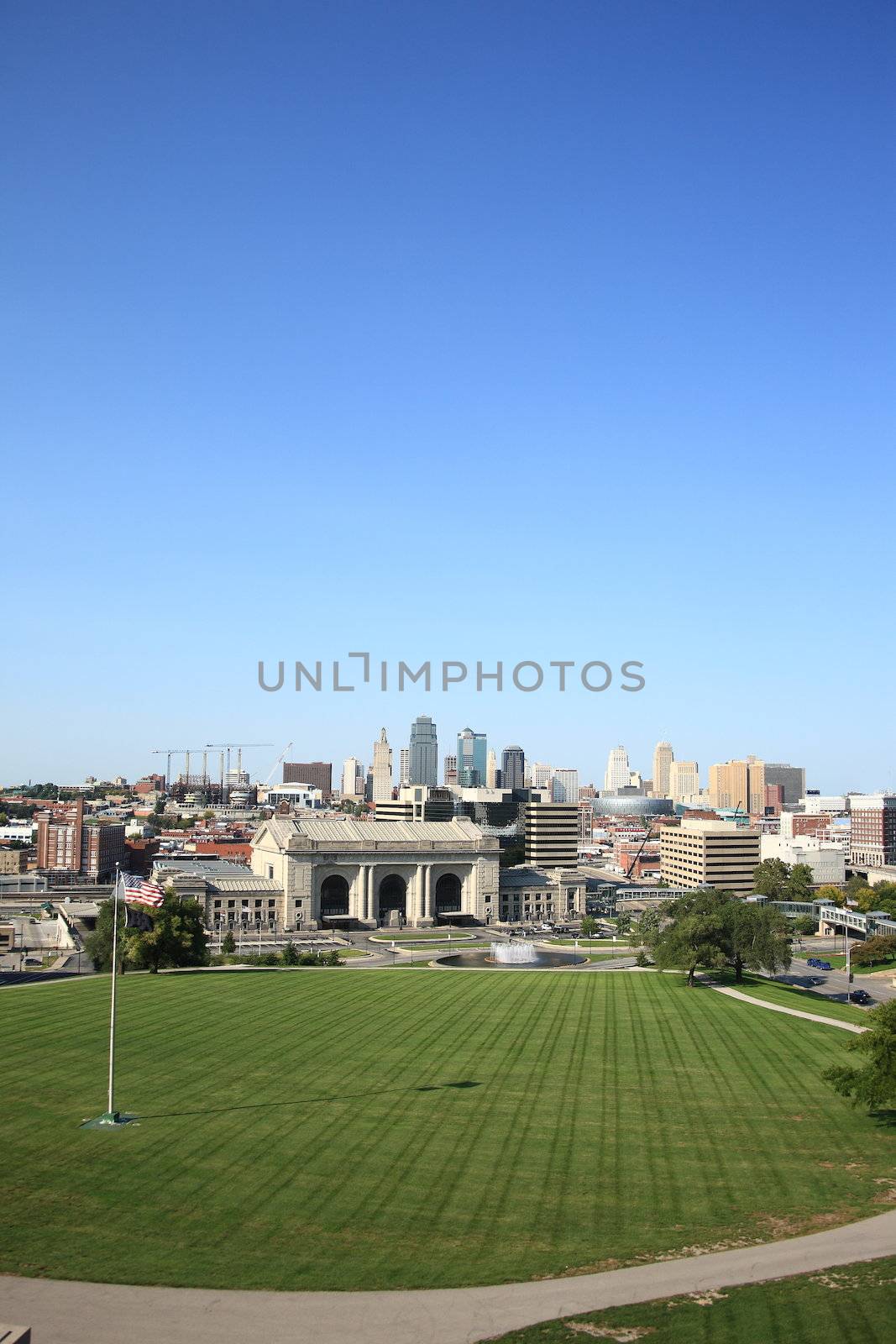 Skyscrapers of KC, with Union Station in foreground