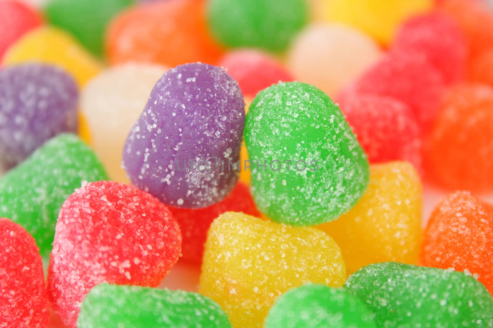 Macro image of spice gumdrops

