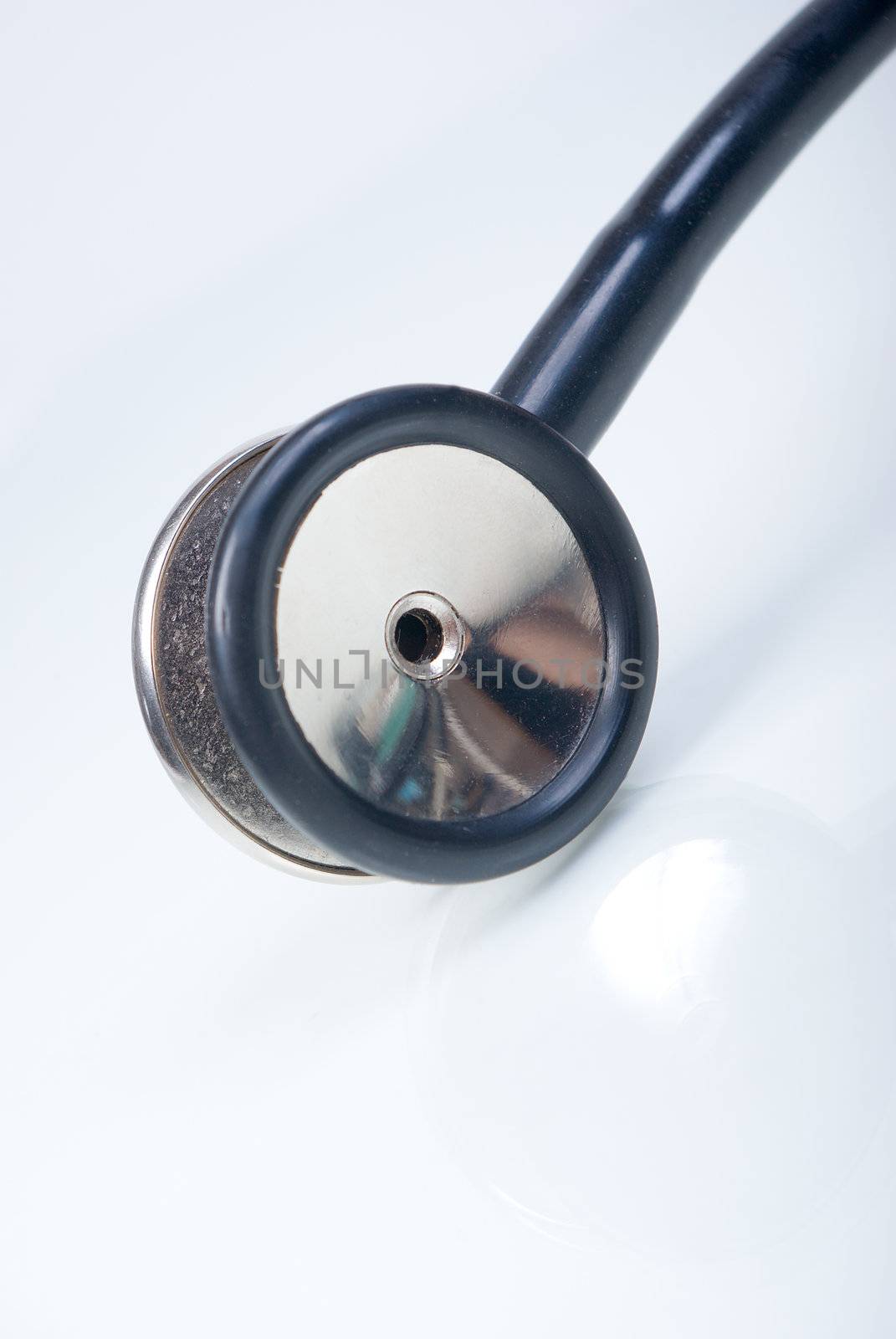 medical stethoscope on white background  close up