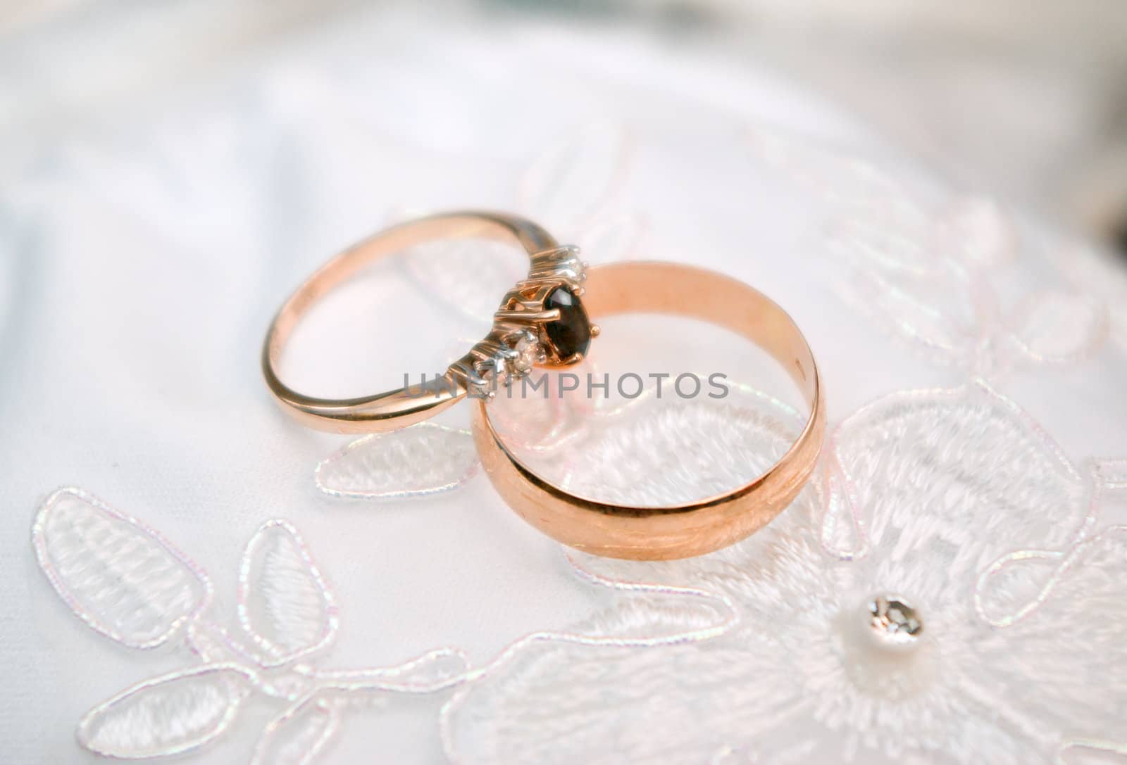 Golden wedding rings.engagement ring