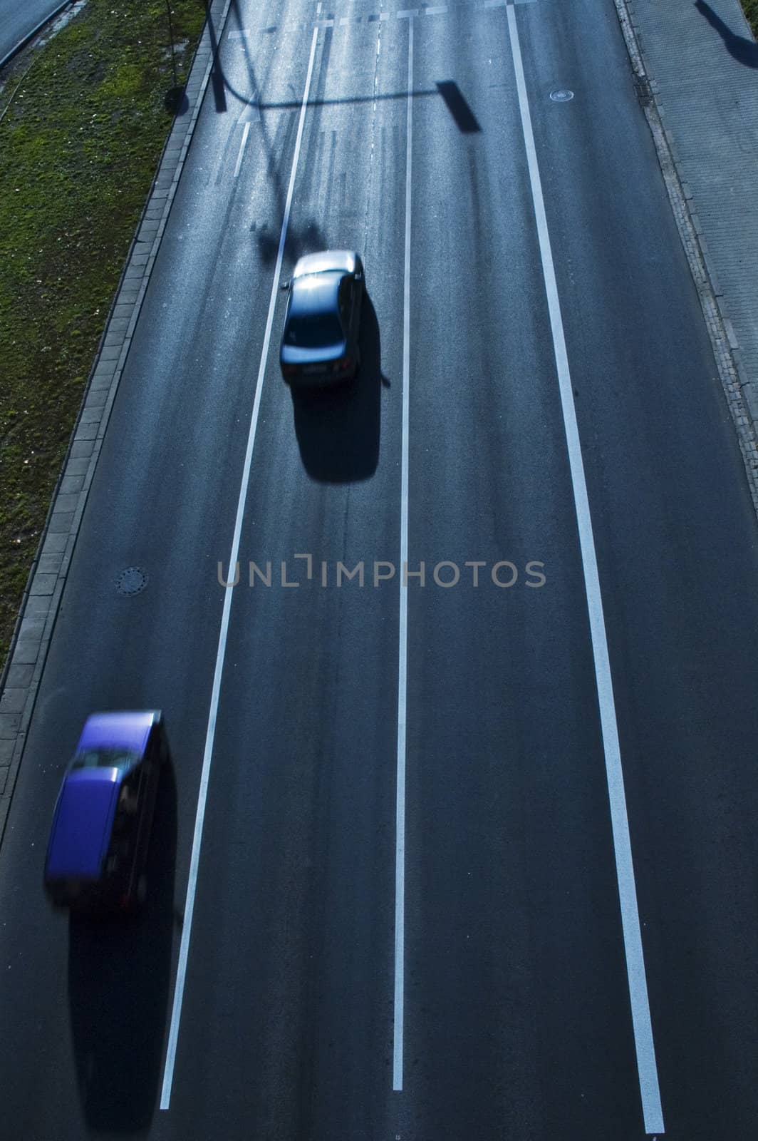 Cars on highway in Warsaw.