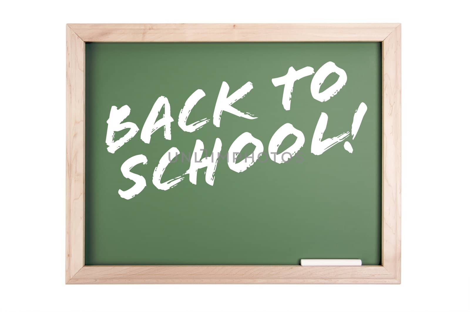 Back to School Chalkboard Isolated on a White Background.