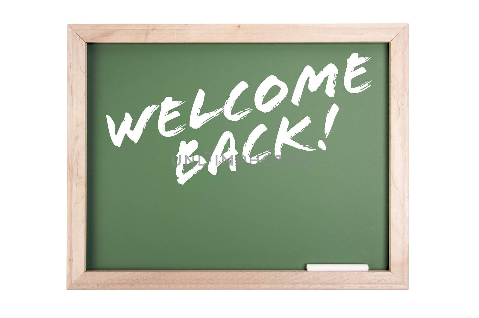 Welcome Back Chalkboard Isolated on a White Background.