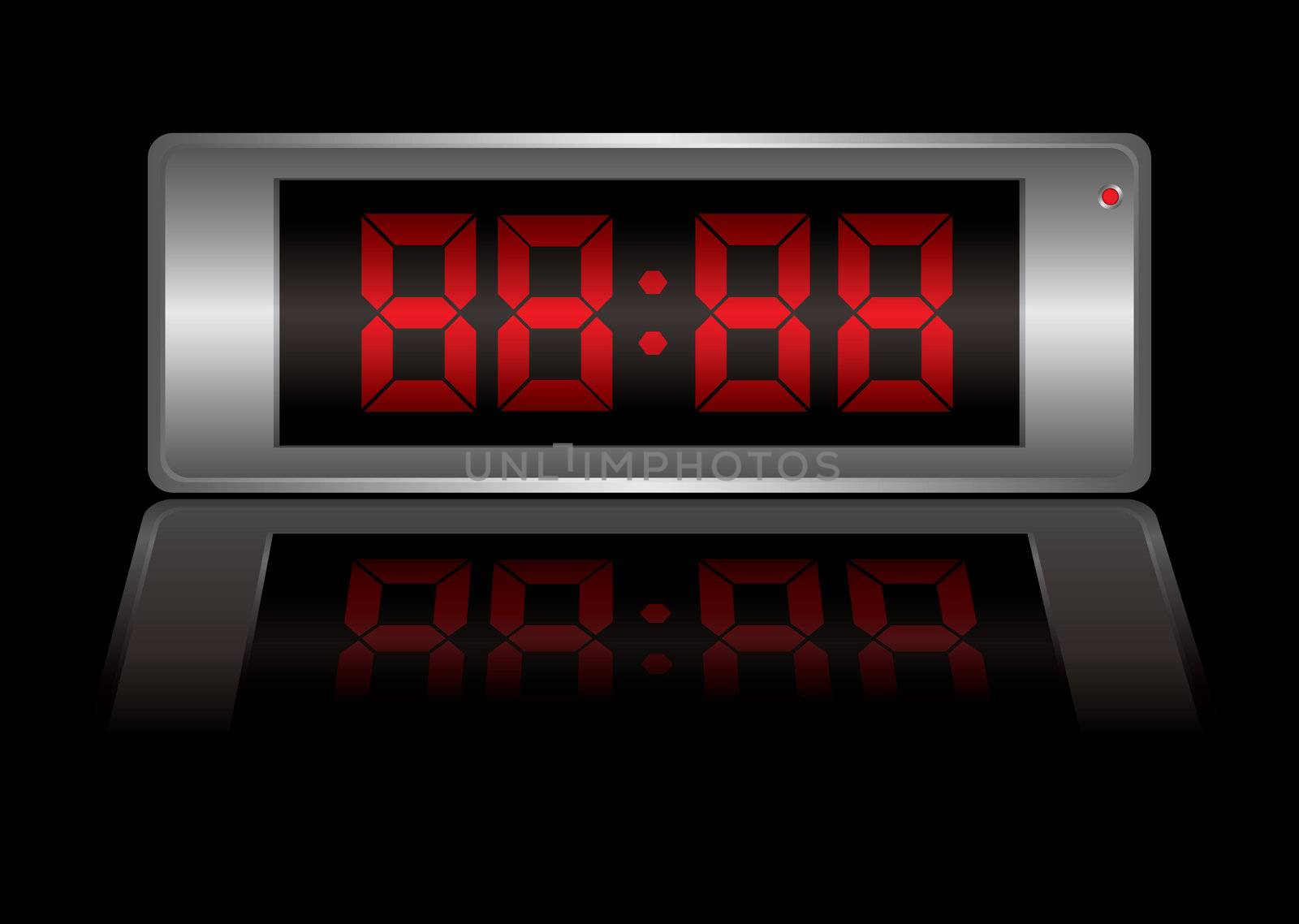 Blank digital alarm clock that you can change to any time you want
