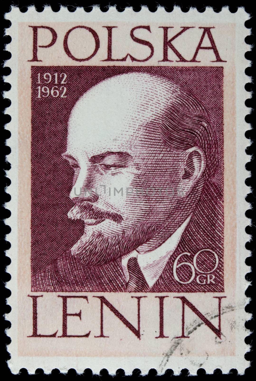 Lenin on a vintage post stamp by PixelsAway