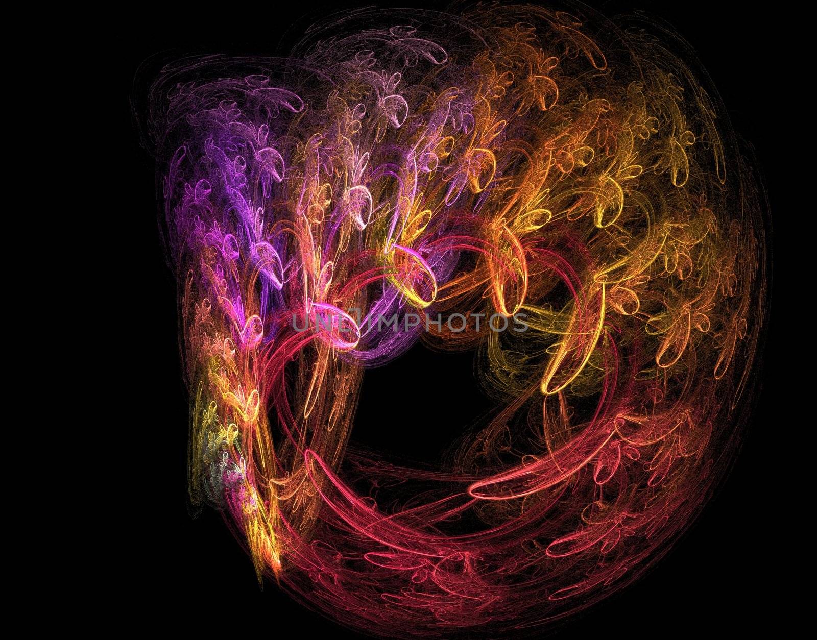 illustrations of colored abstract fractal background