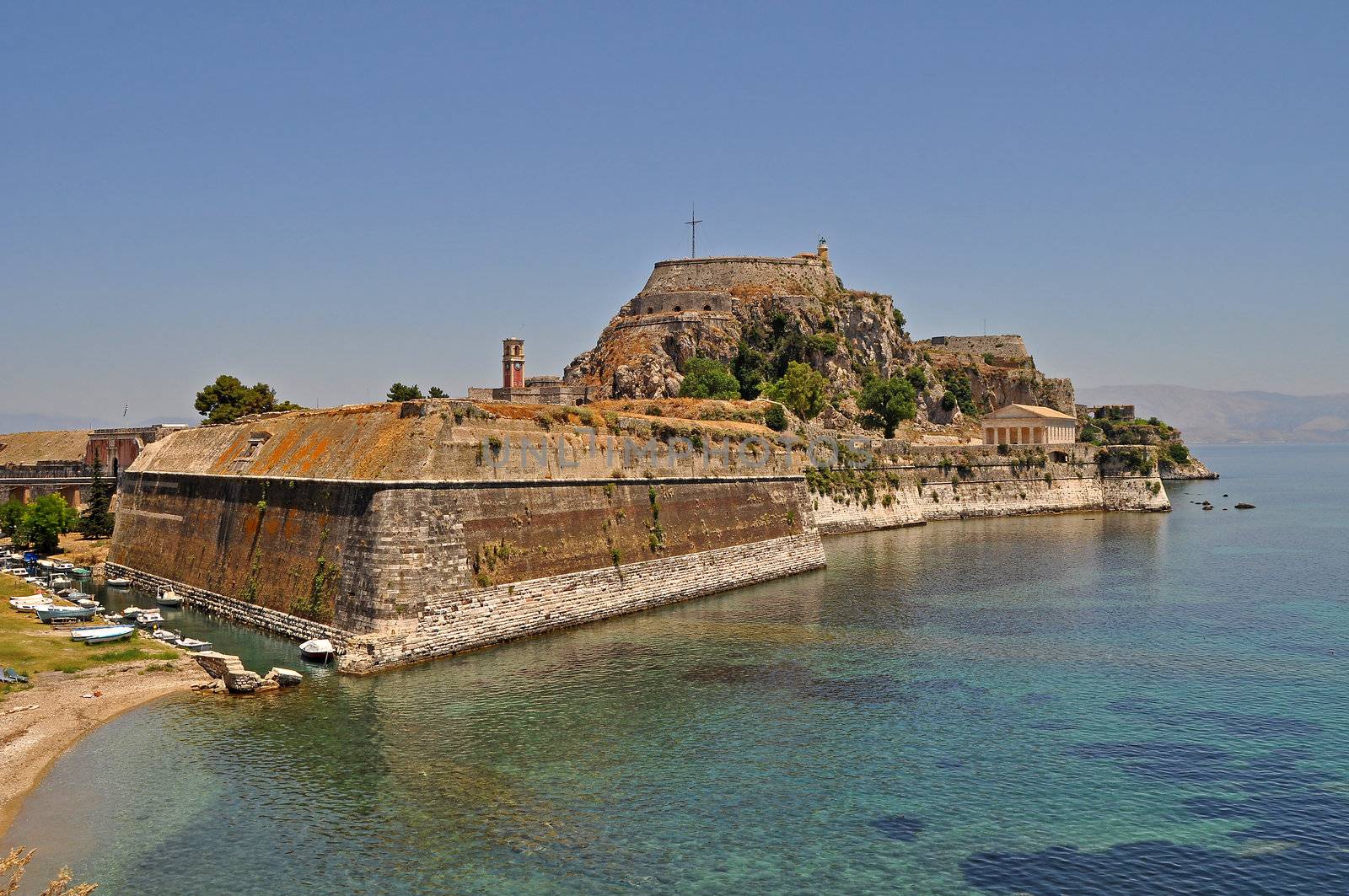 The old fortress in Corfu town, Greece.
