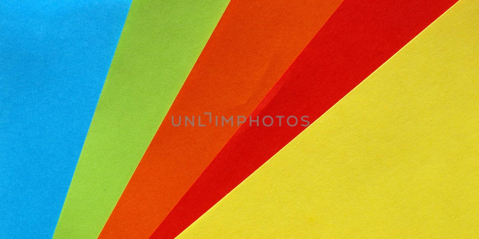 Colored paper sheets (red, yellow, orange, green, blue)