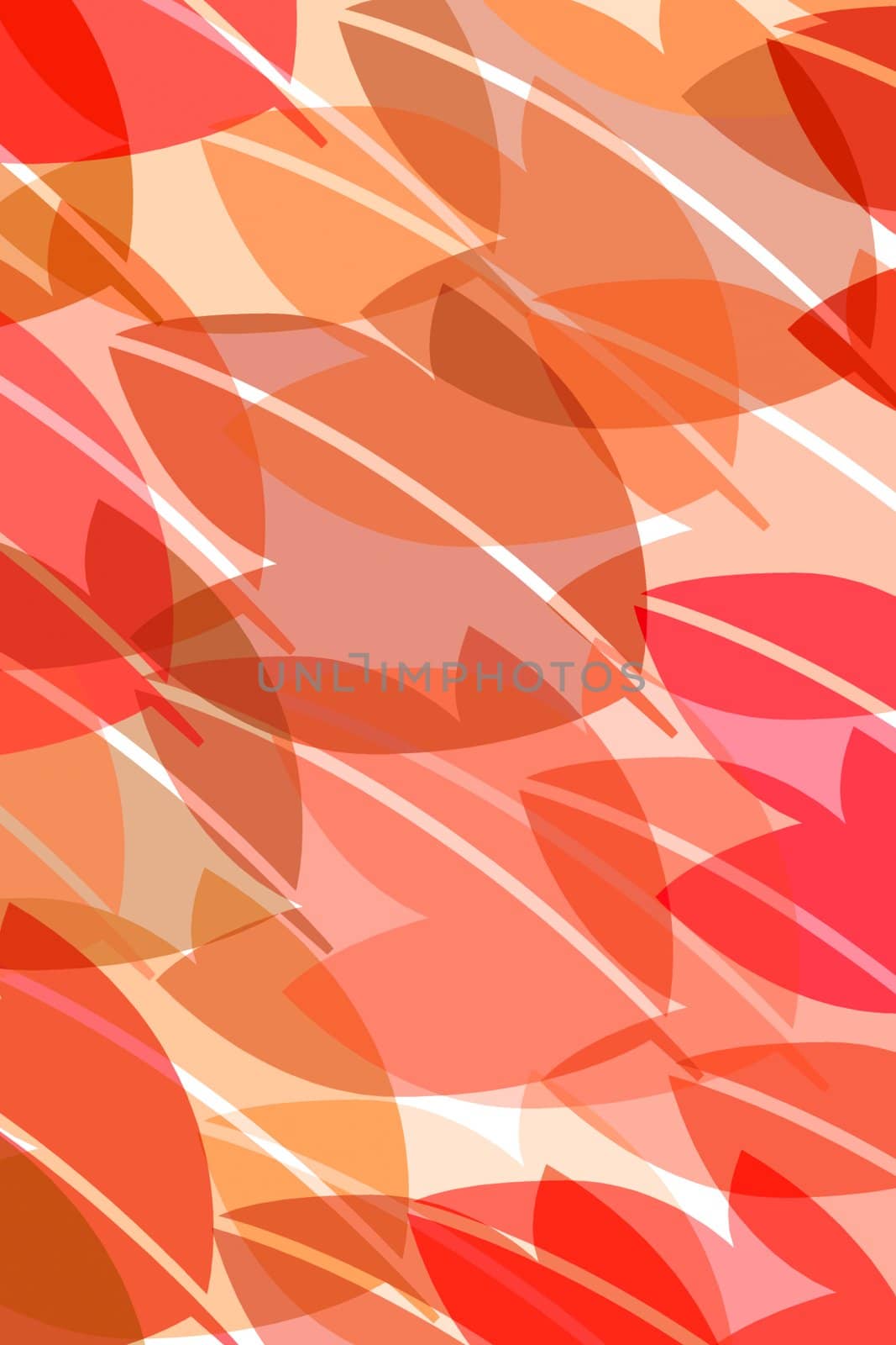 leaves in soft red pastel colours