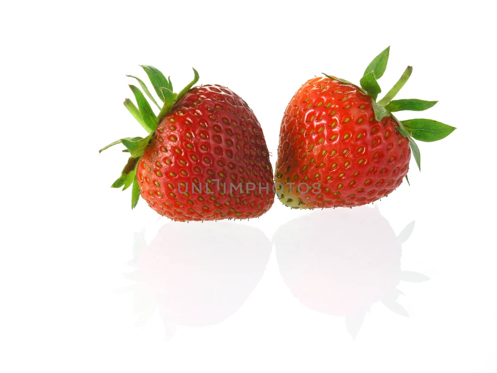 fresh strawberries isolated on white background