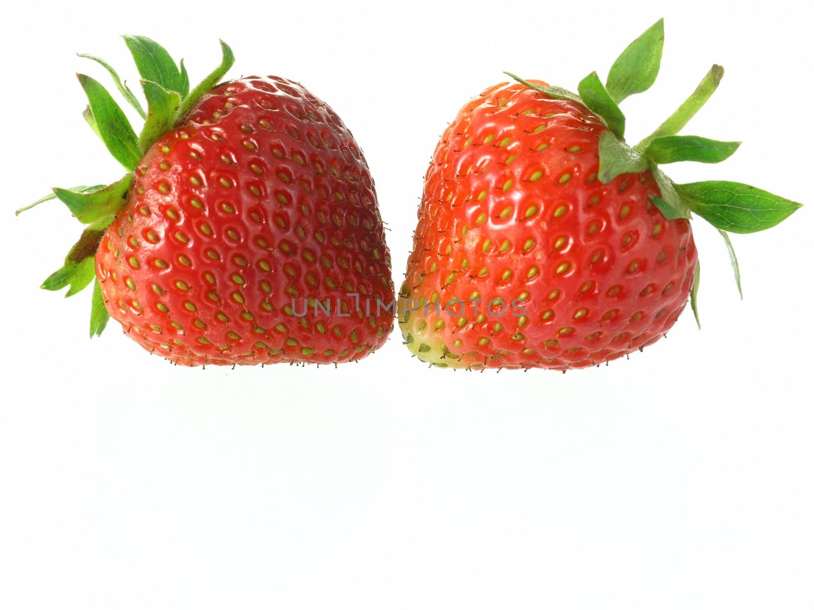 fresh strawberries isolated on white background