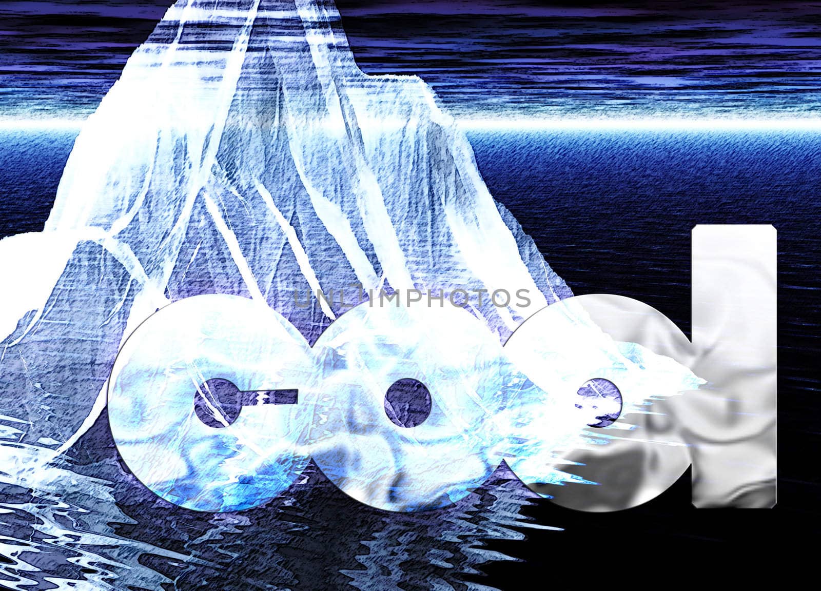 Floating Iceberg Close up with Message Cool