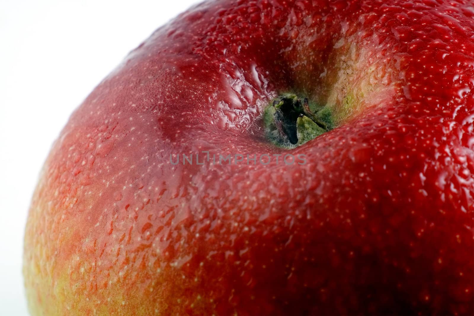 Apple on white background. Isolated object. Close-up.