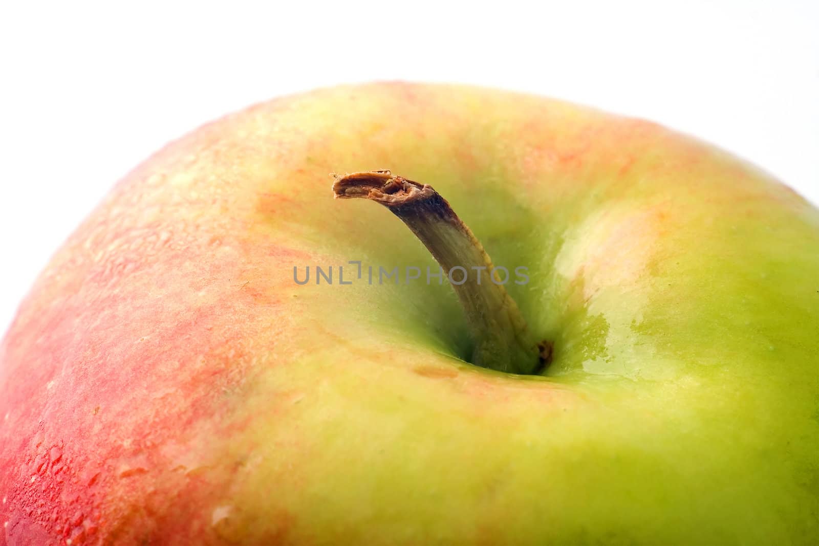 Apple on white background. Isolated object. Close-up.