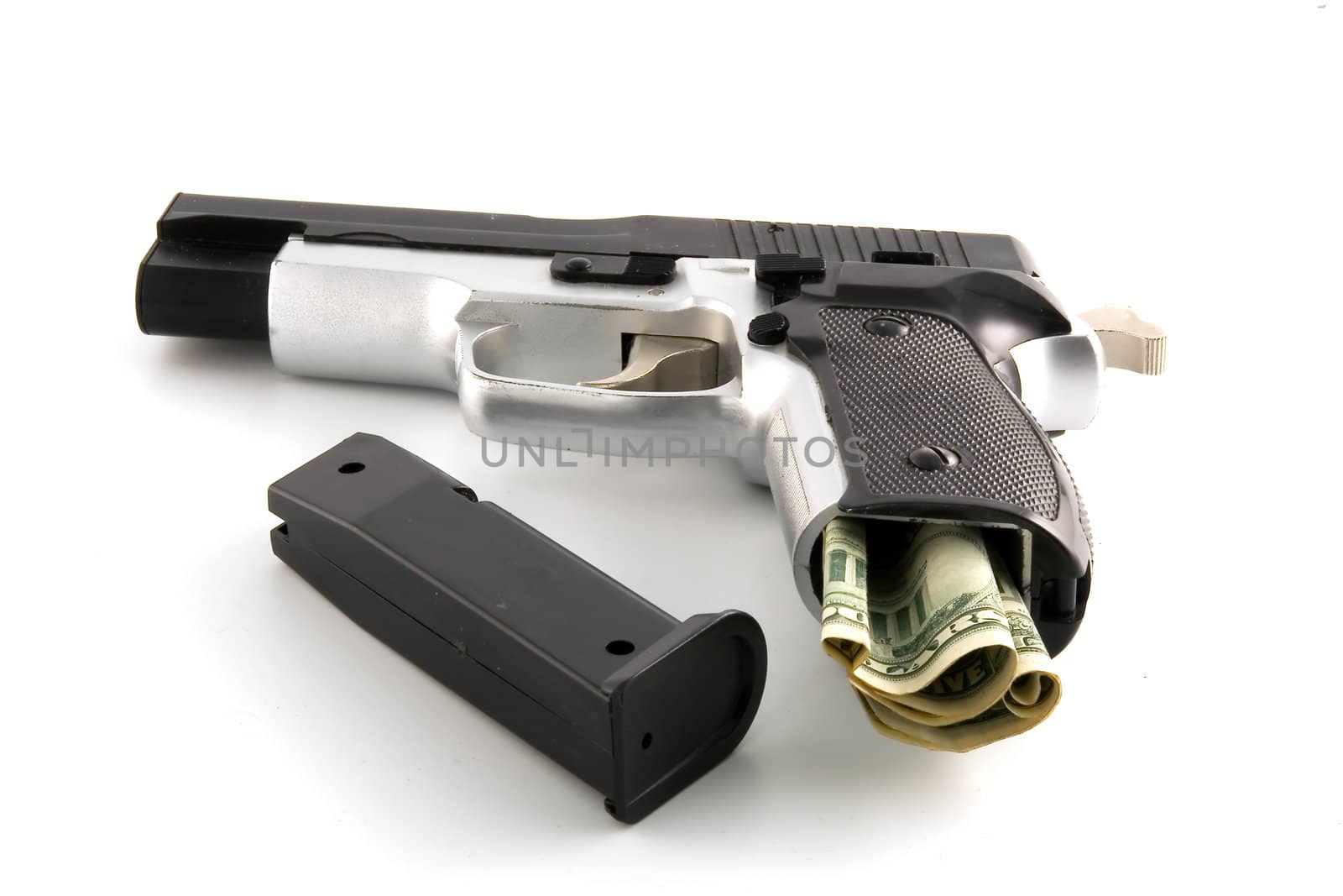 The pistol loaded by dollars by Vladimir