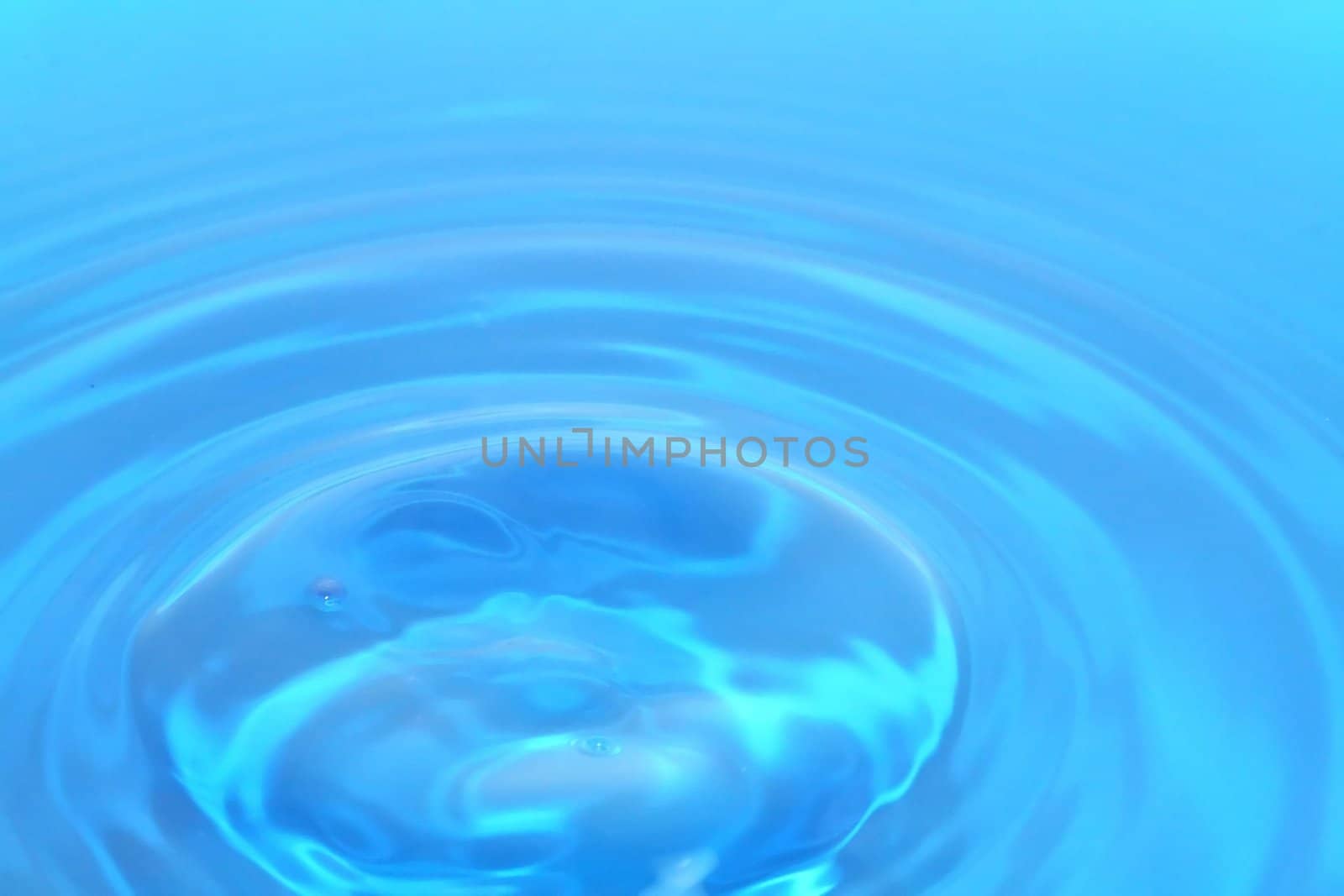 Blue water ripples emanating from one source.