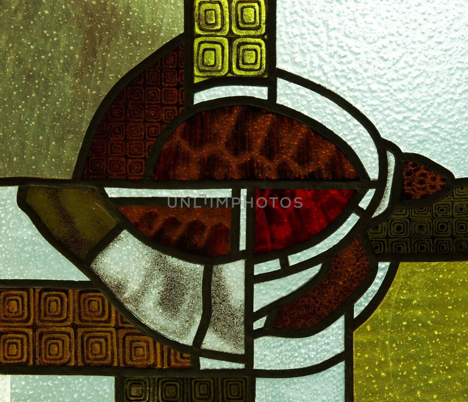 Fragment of beautiful stained-glass window