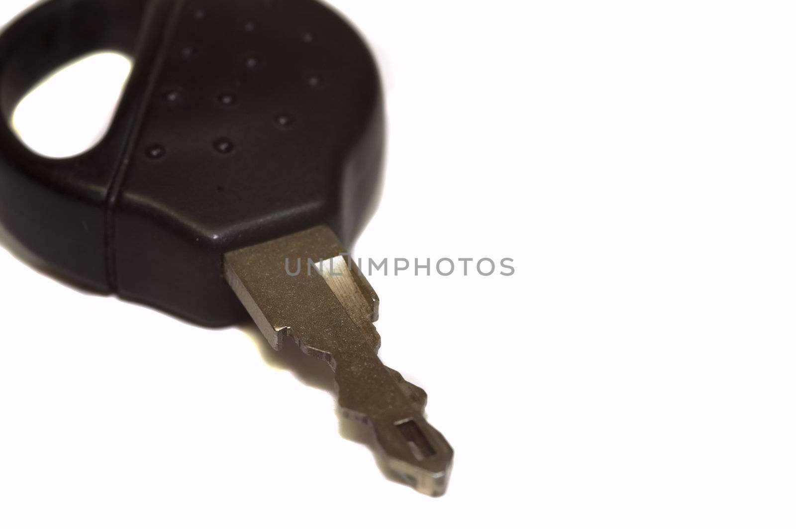 car key macro, isolated on white, copy space