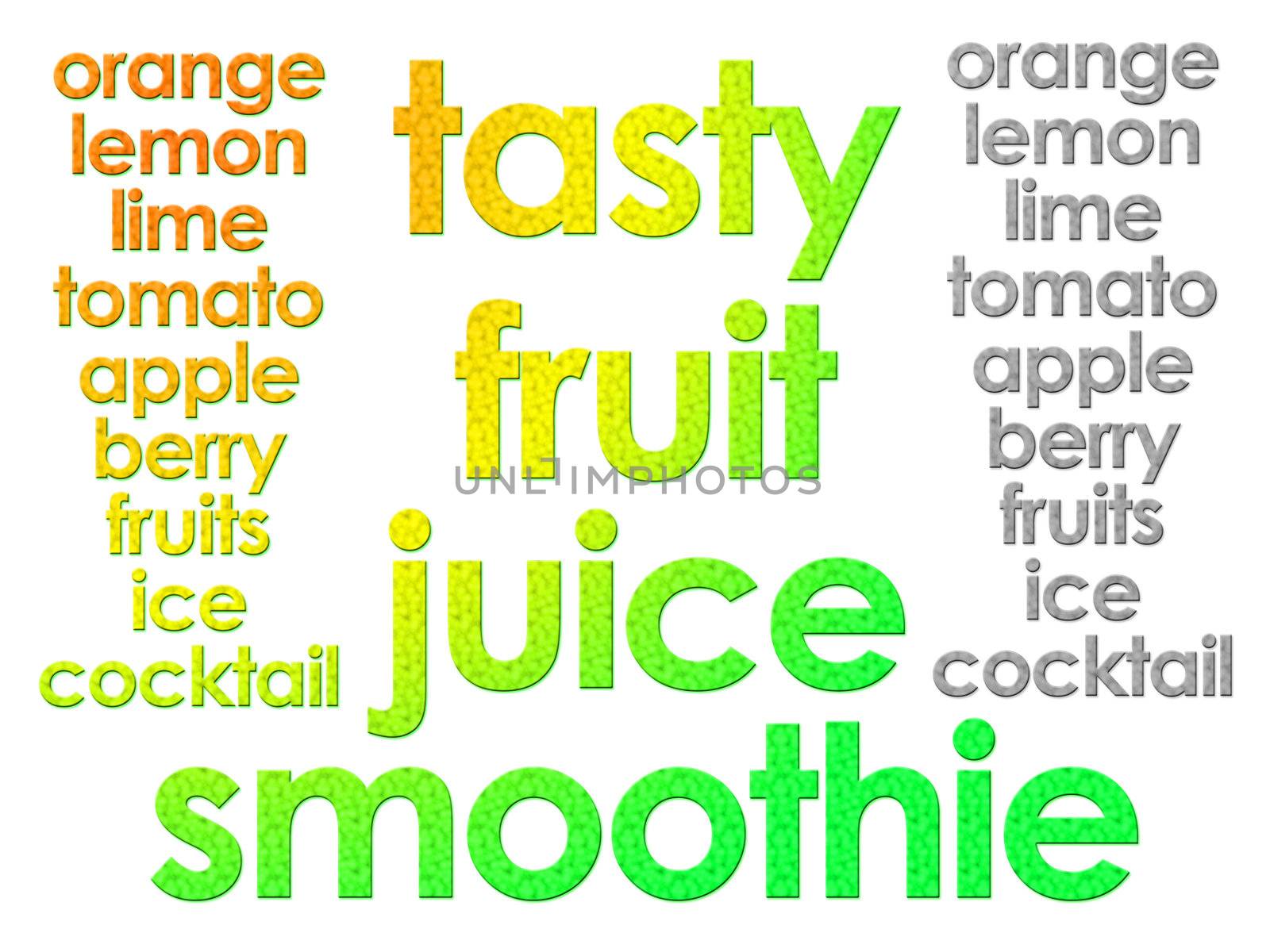 Glowing Tasty Fruit Juice Smoothie Text for Websites or Labellin by bobbigmac
