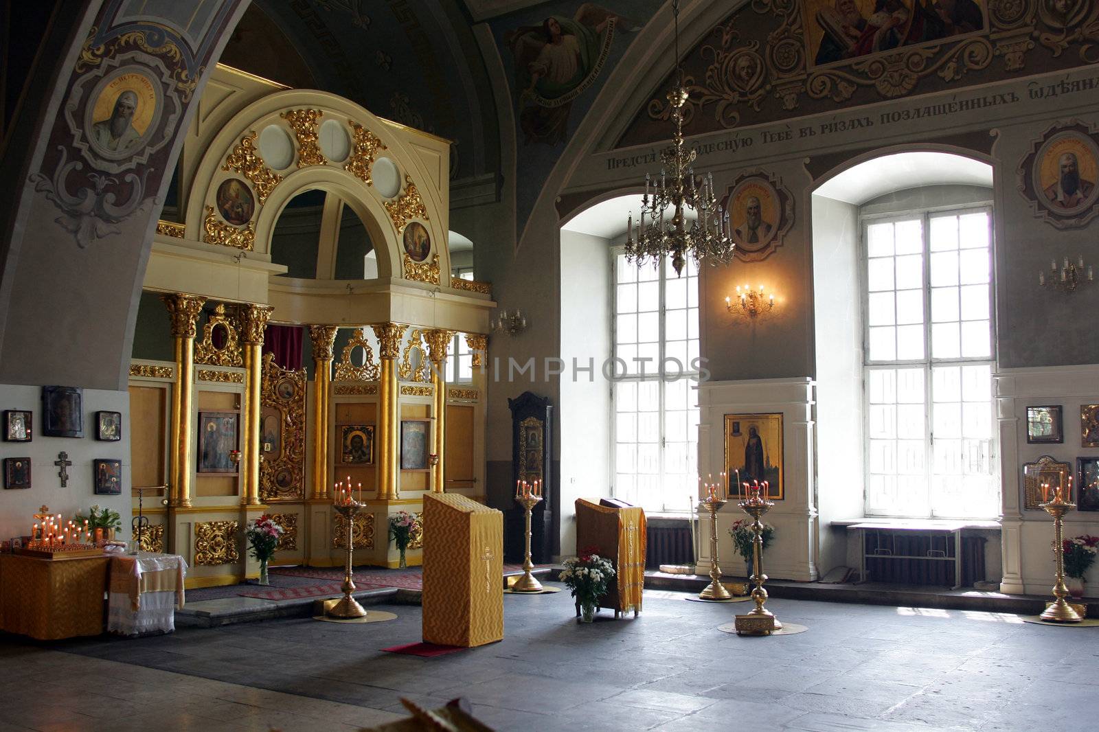 Details of interior of Greek Orthodox Cathedral.