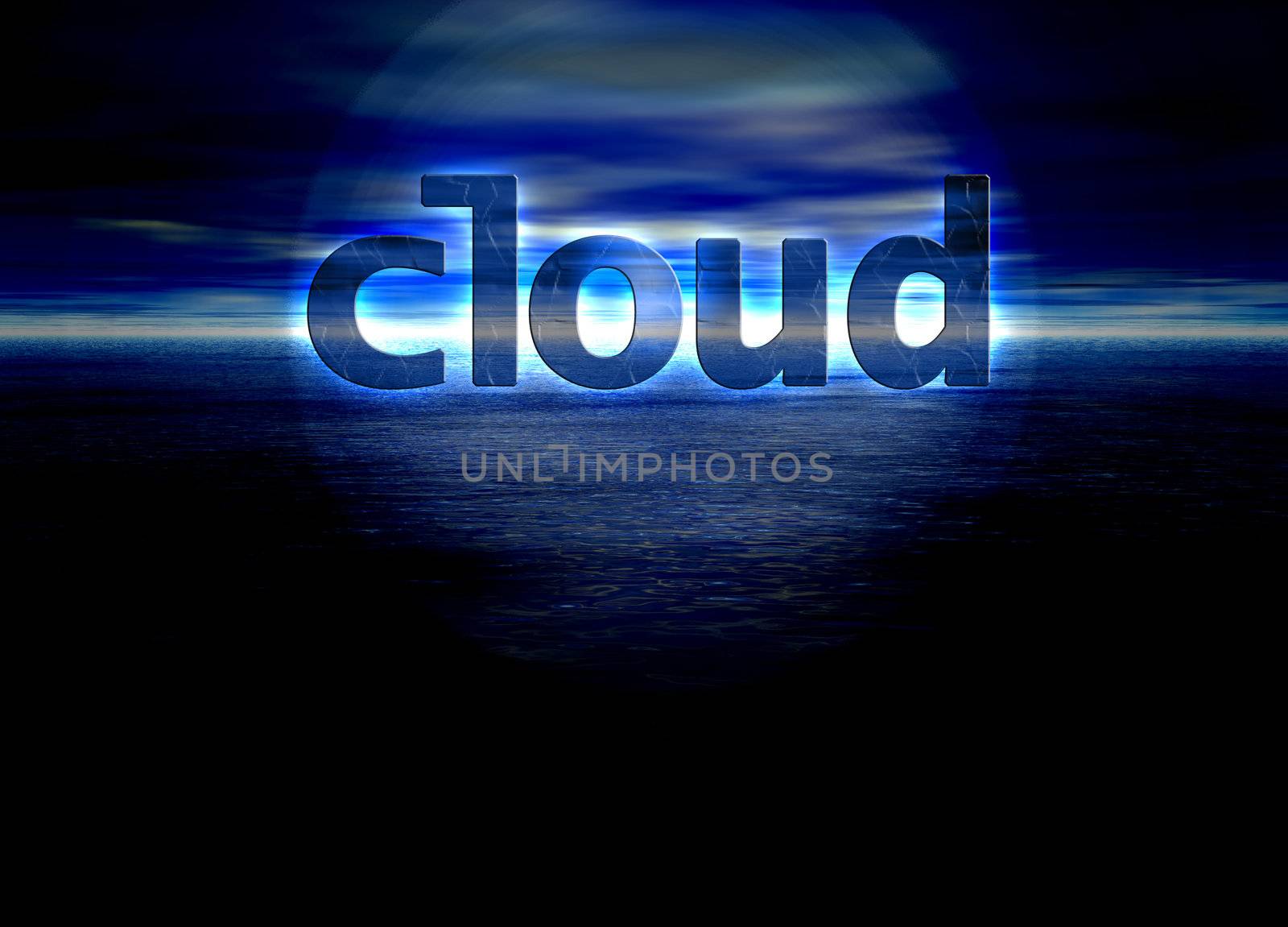 Cloud Text Internet Concept on Blue Skyscape Horizon by bobbigmac
