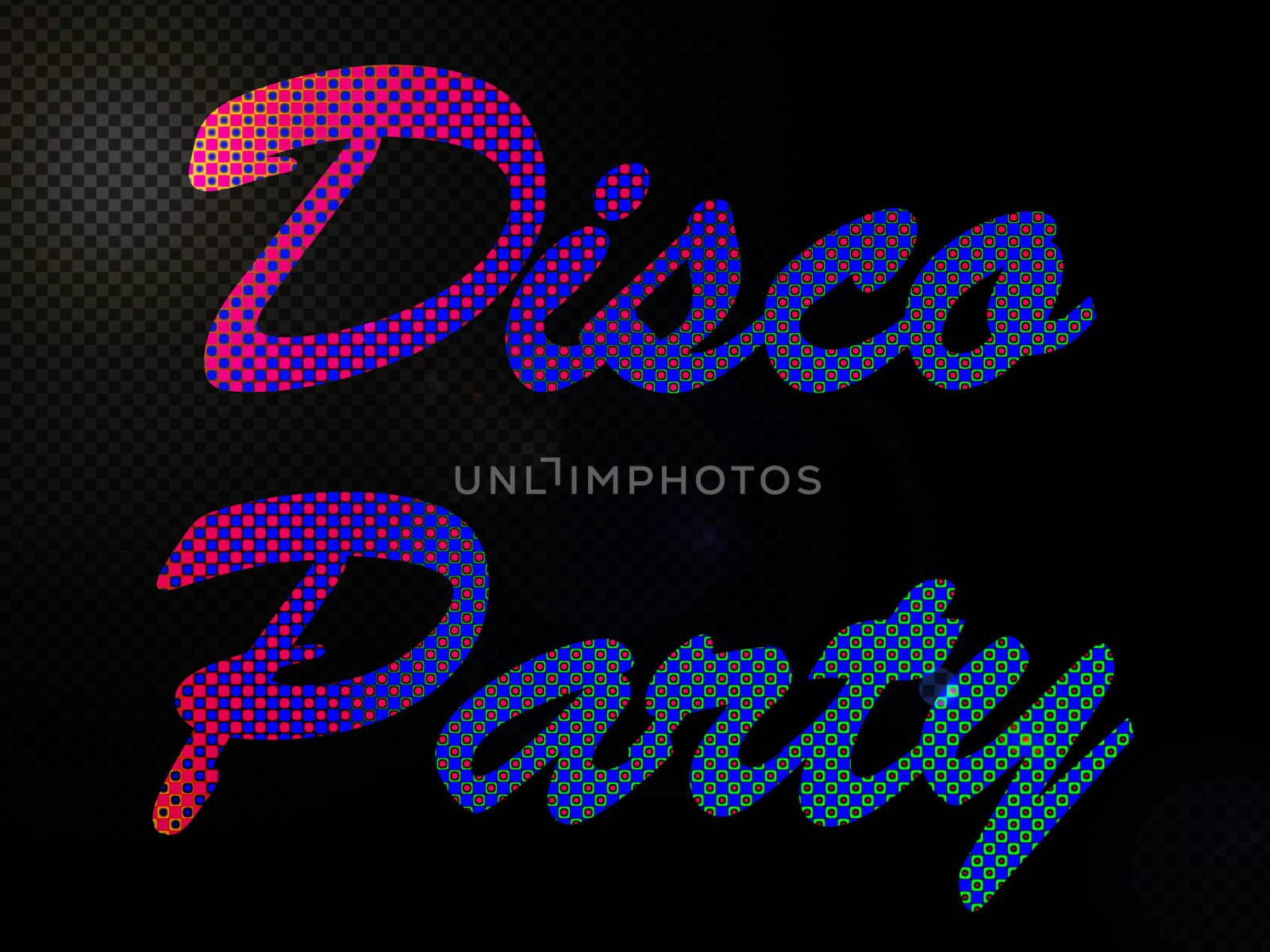 Psychadelic LED Lights Disco Party Sign Text