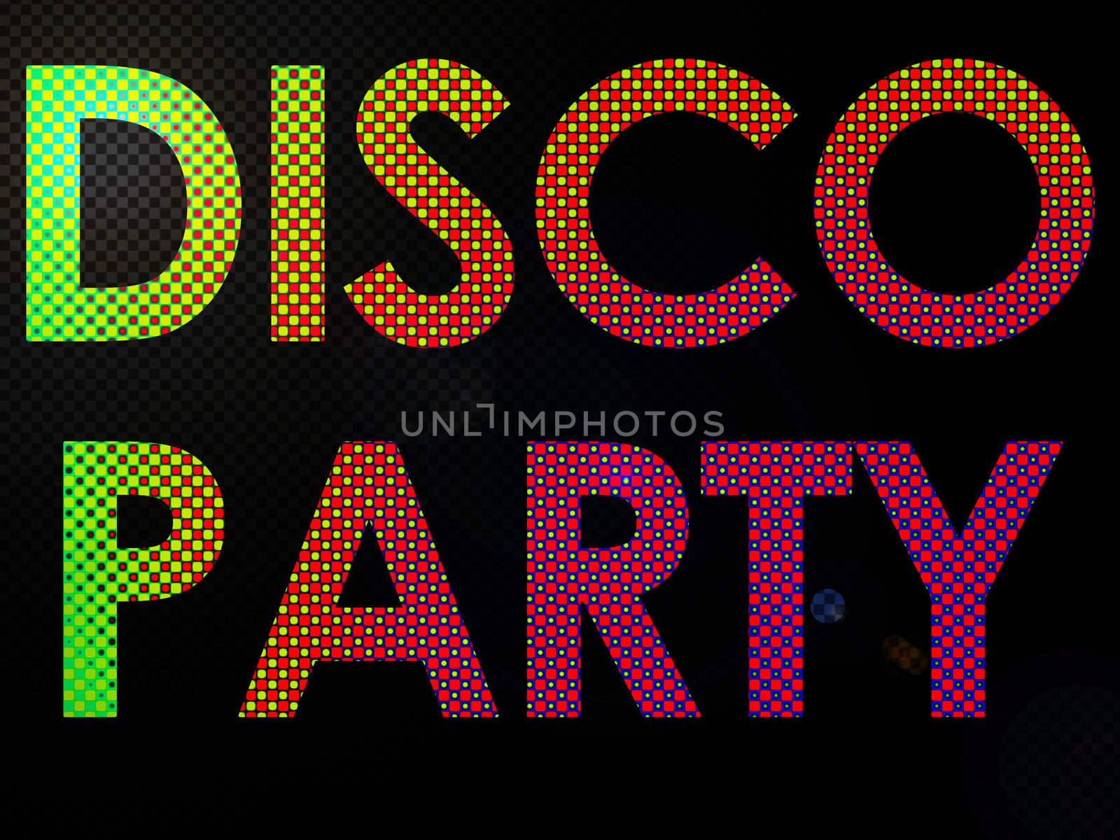 Psychadelic LED Lights Disco Party Sign Text by bobbigmac