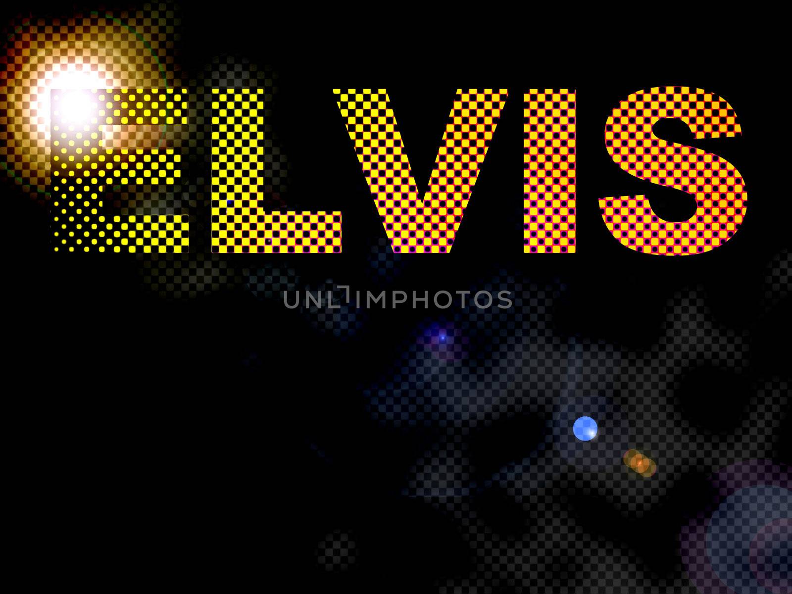 Dotted Lights Elvis Sign Text