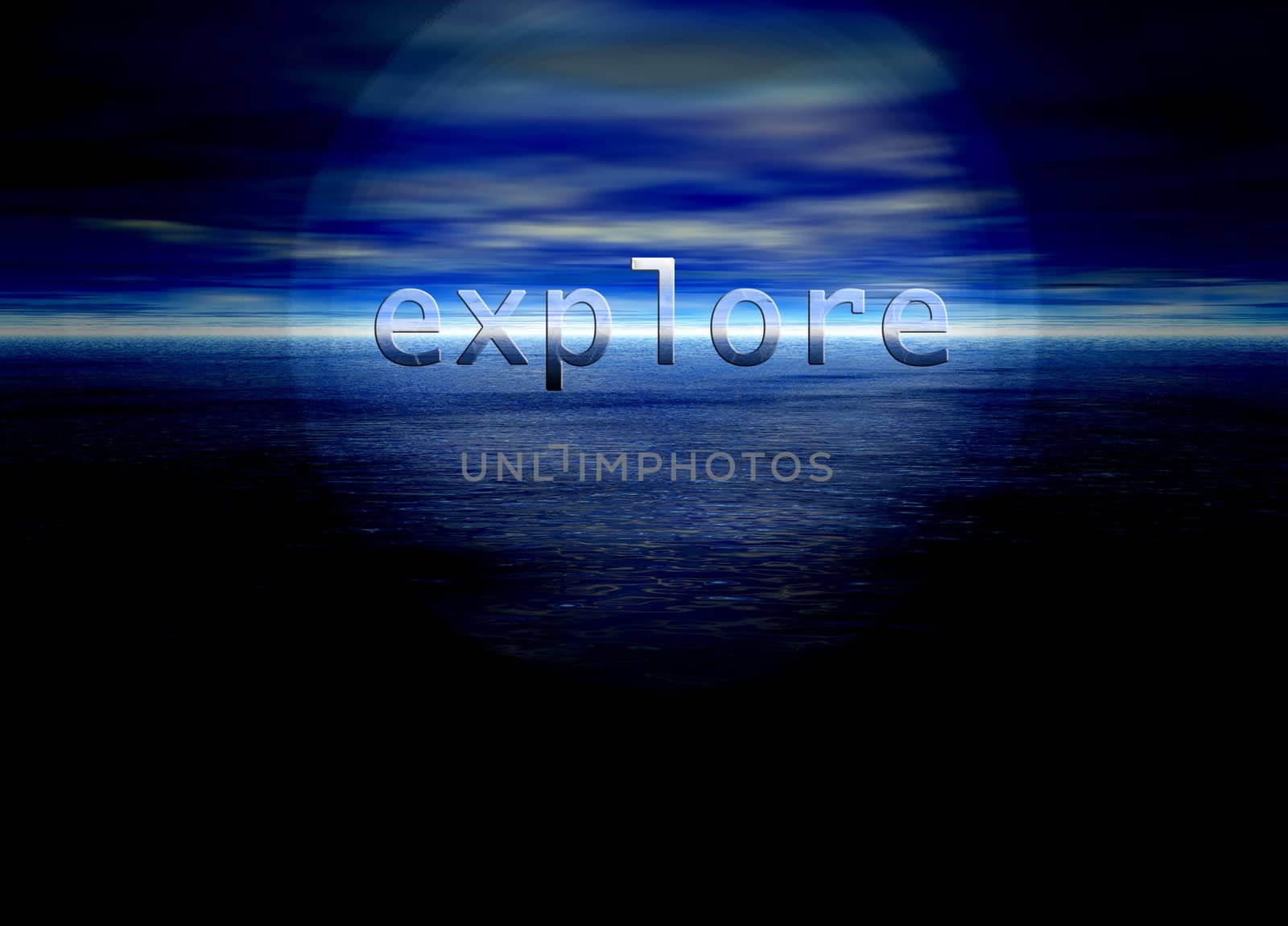 Explore Text on Bright Blue Distant Horizon Beautiful Background by bobbigmac