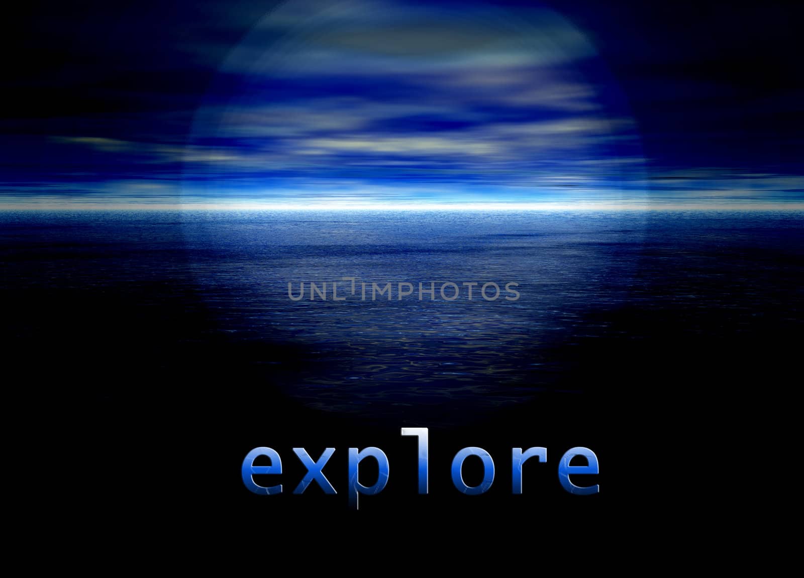 Explore Text on Bright Blue Distant Horizon Beautiful Background by bobbigmac