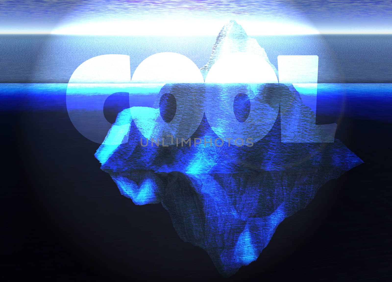 Floating Iceberg in the Open Ocean with Cool Text by bobbigmac