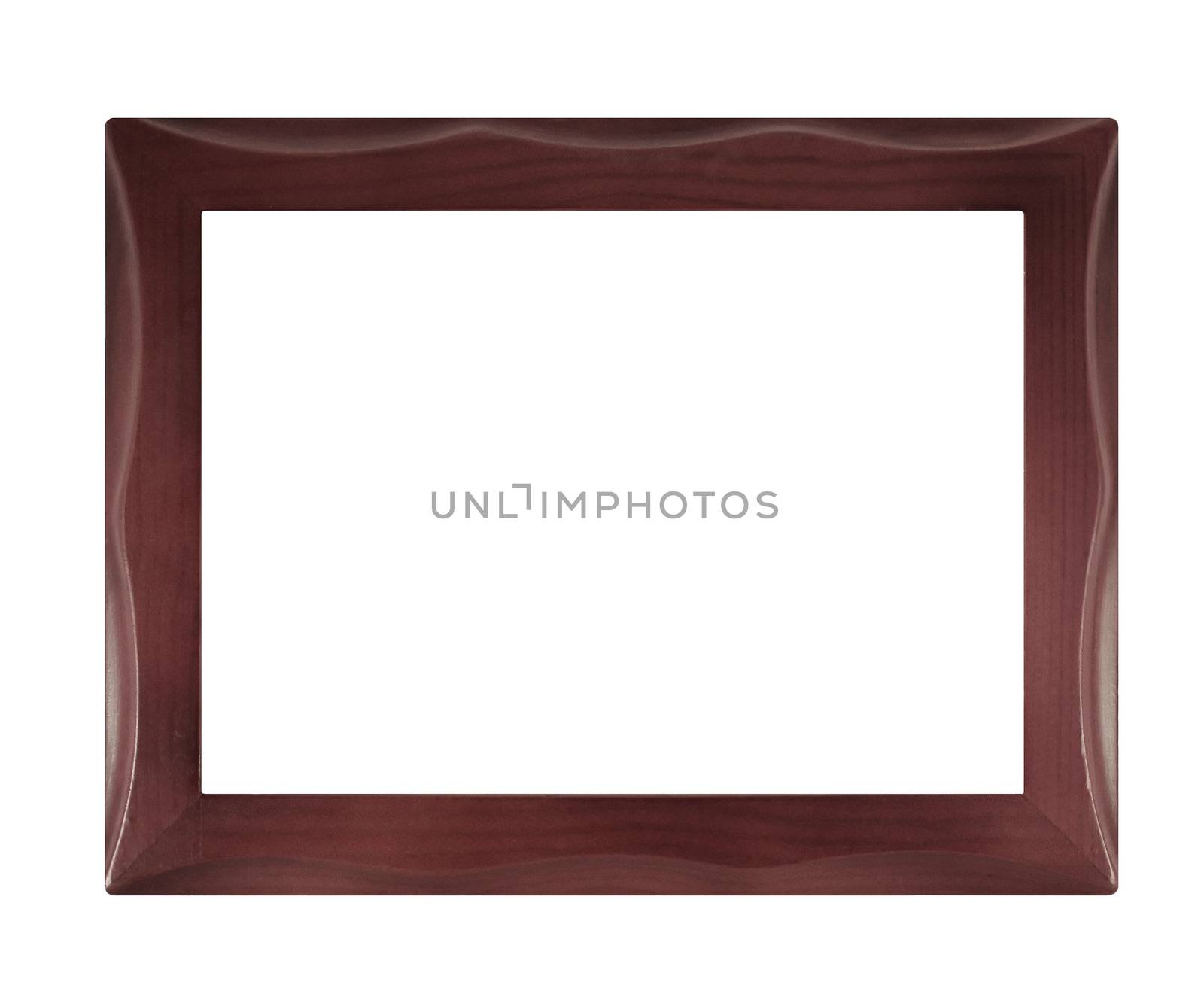 Wooden photo frame isolated on white background
