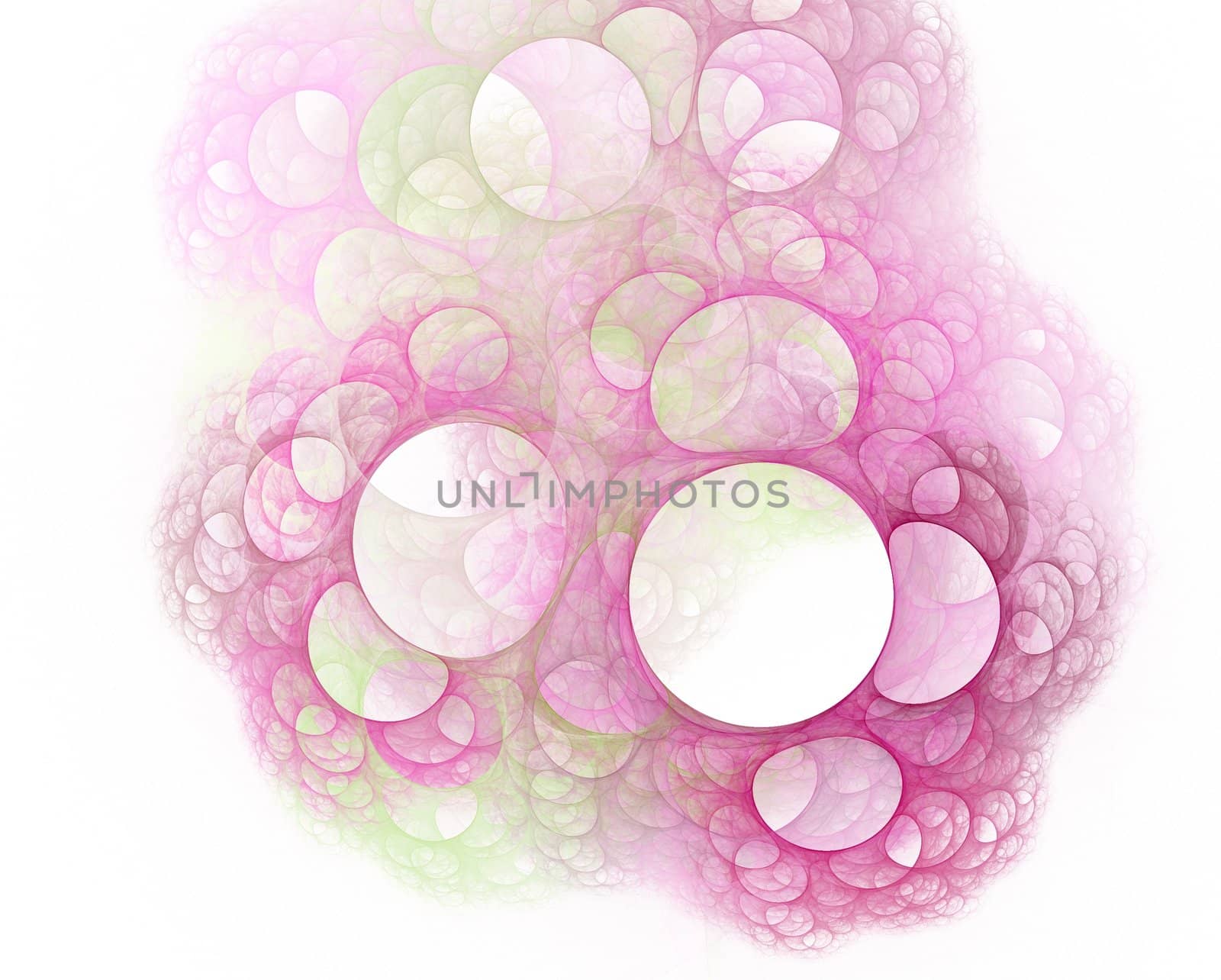 Abstract crimson bubbles on a white background