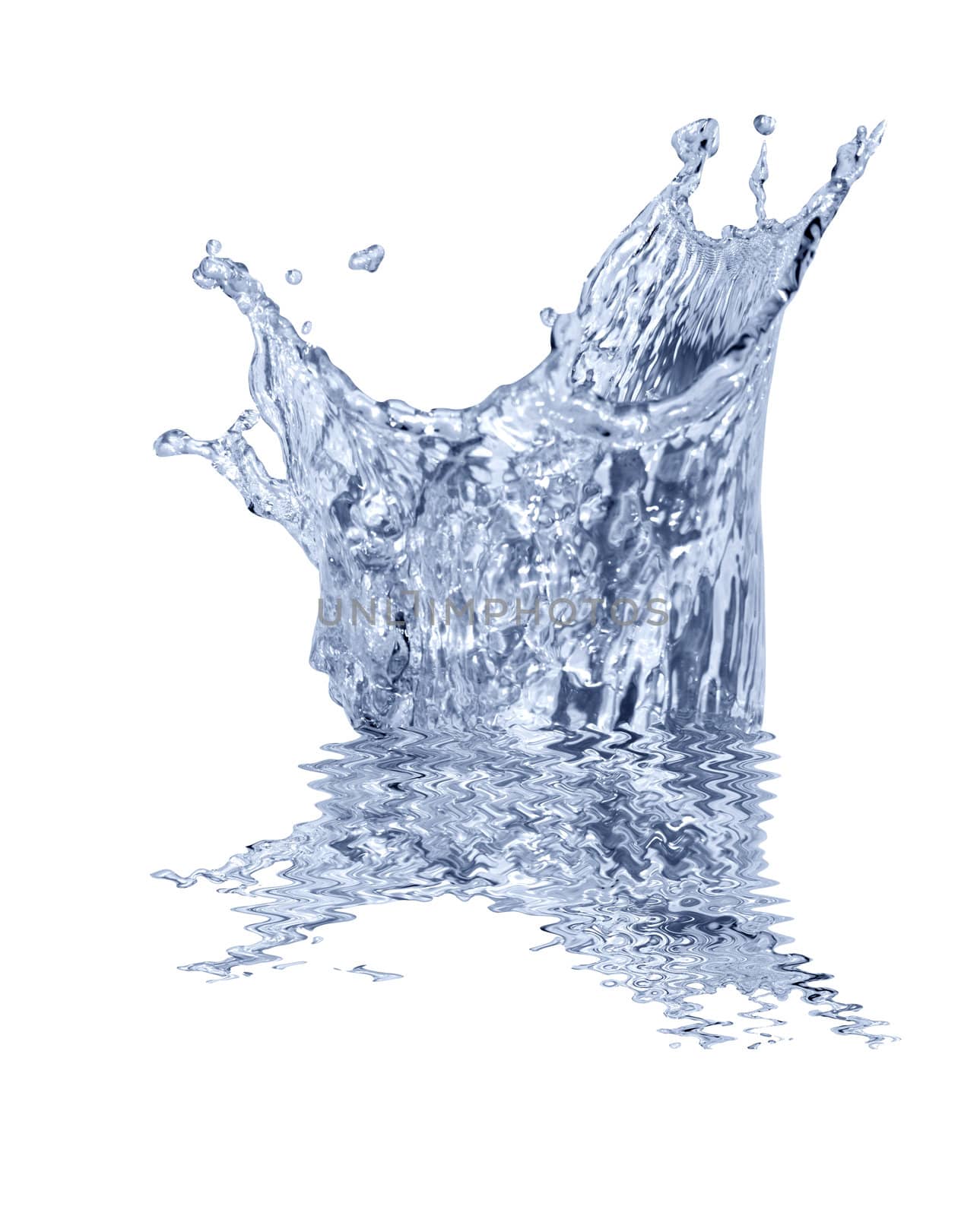 Splashing water abstract background isolated on white with clipping path