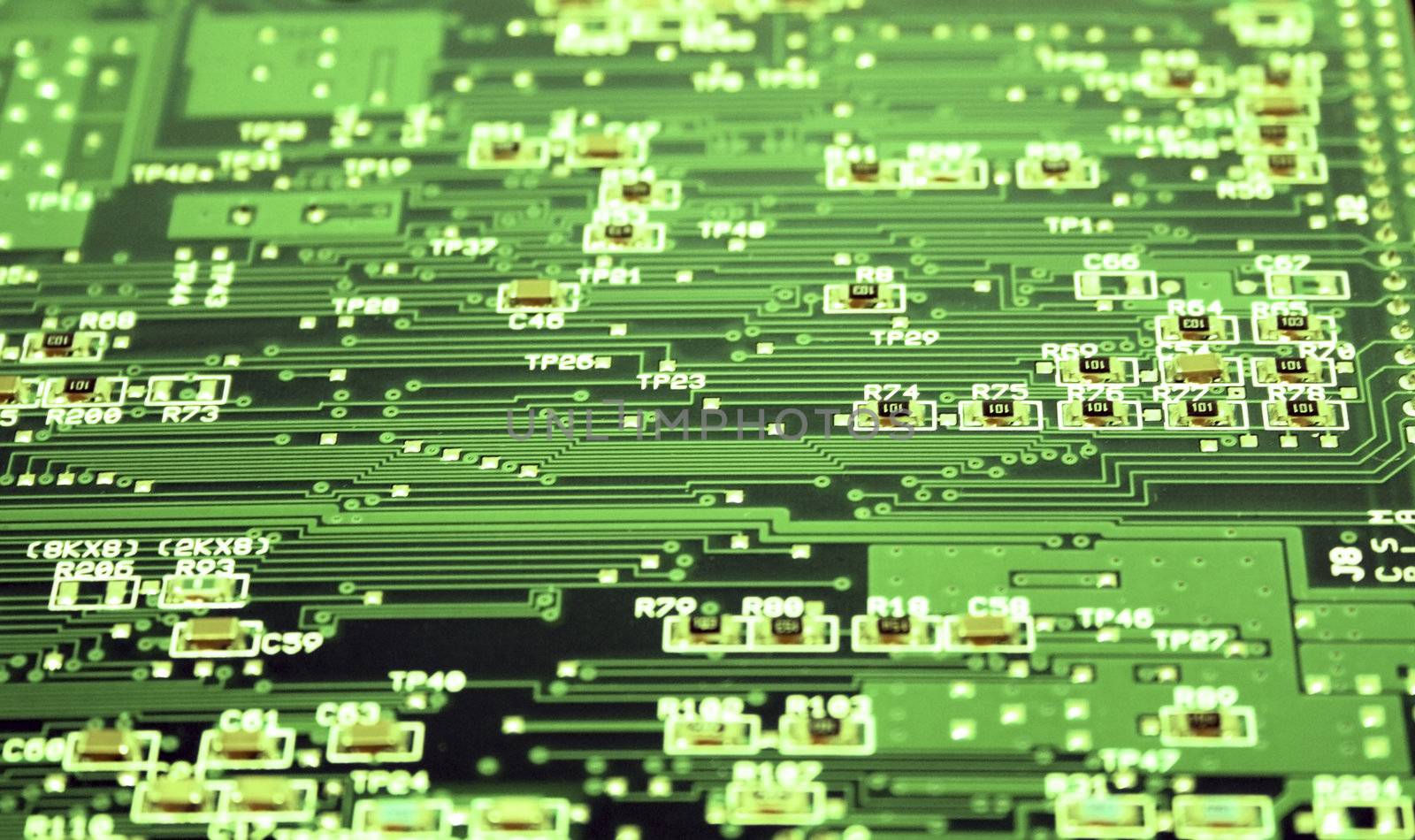 Close up image of green electronic board