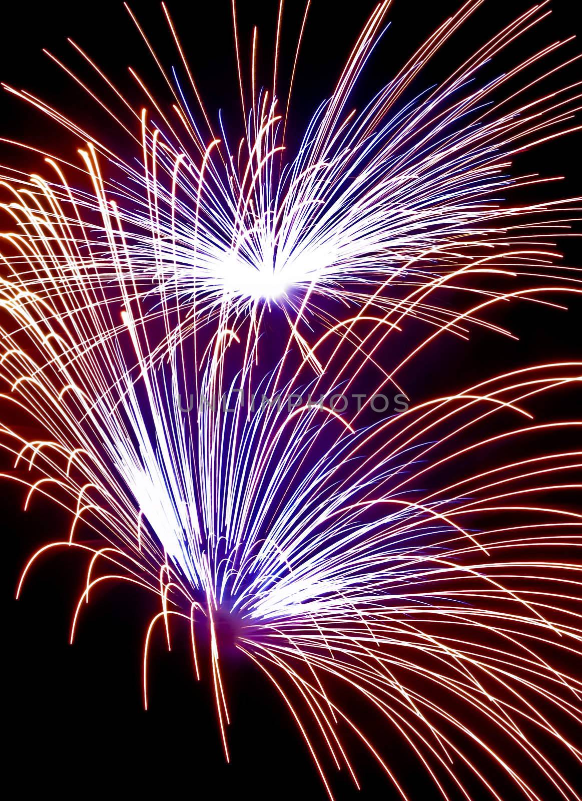 Various details of traditional pyrotechnical firework displays