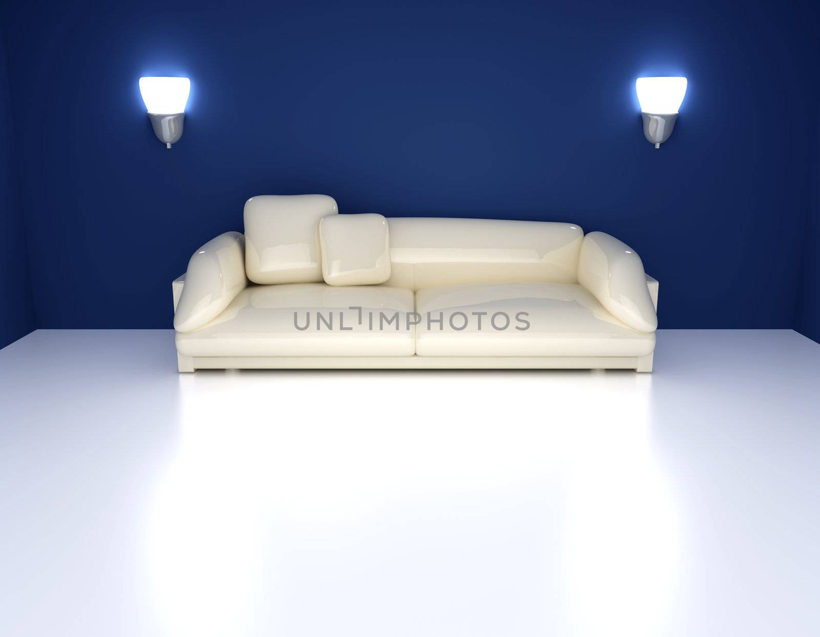Sofa in a blue room by Spectral