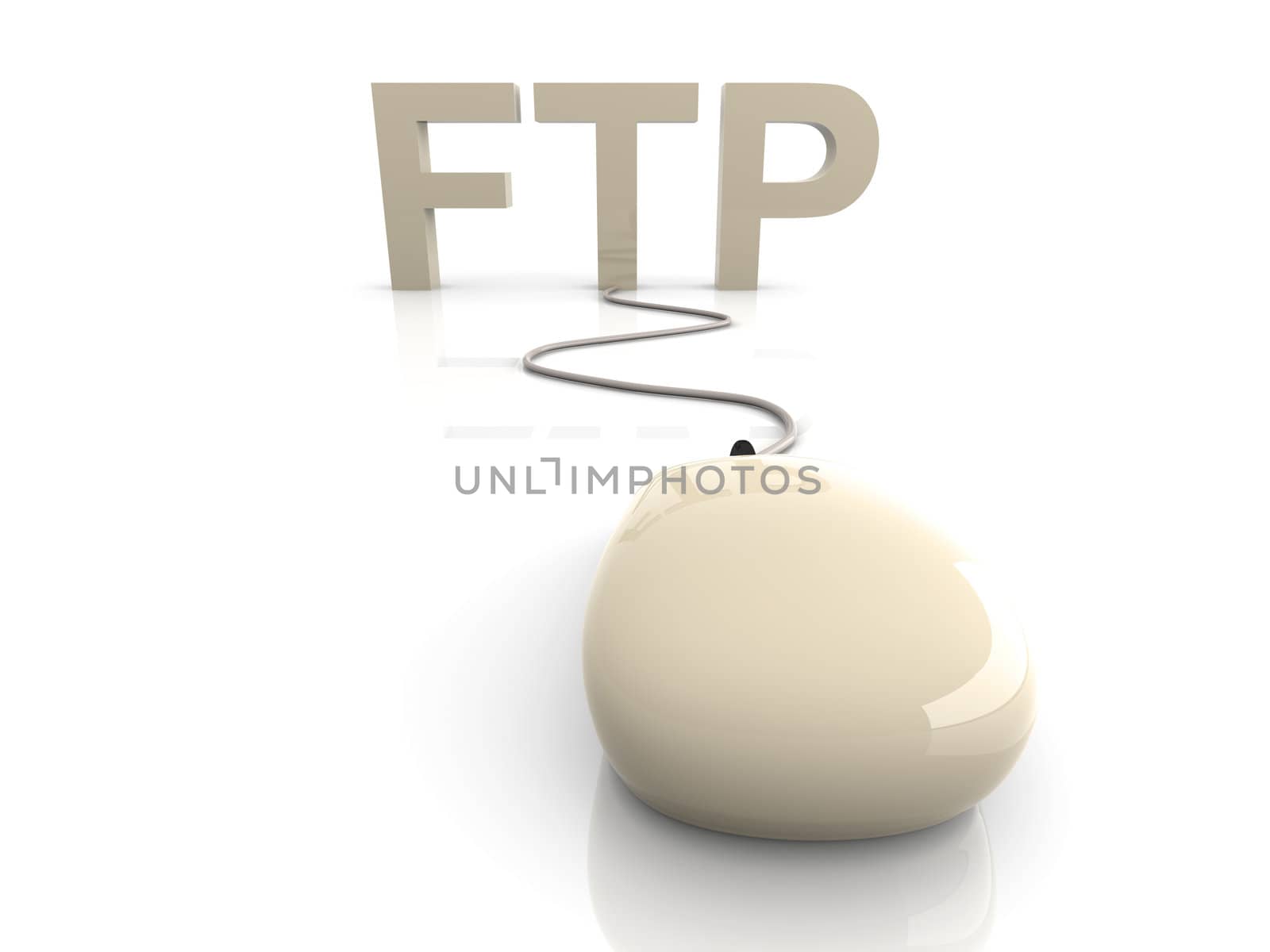 3D rendered Illustration. FTP connection.