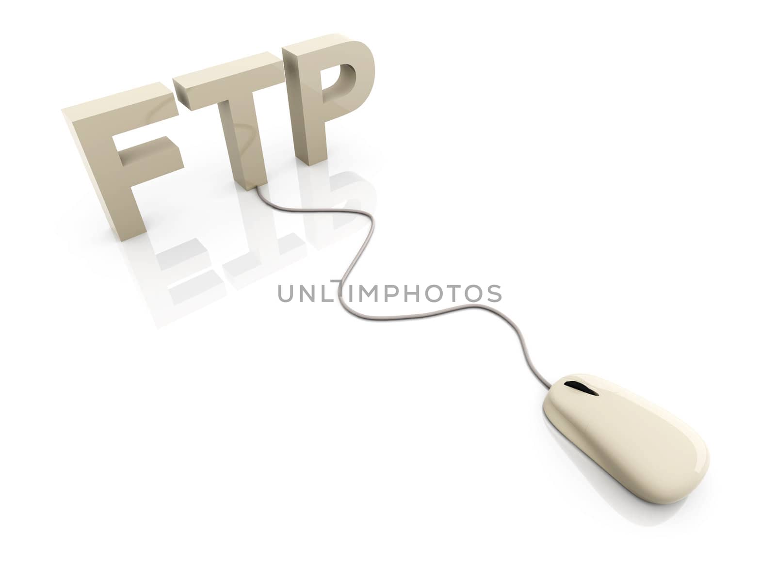 3D rendered Illustration. FTP connection.