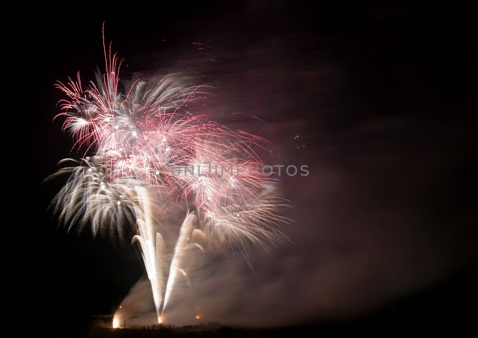 Various details of traditional pyrotechnical firework displays