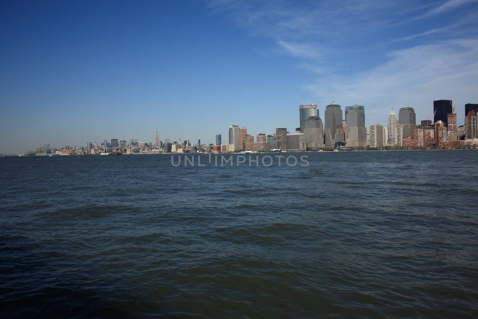 NYC skyline as seen from across the Hudson River in New Jersey