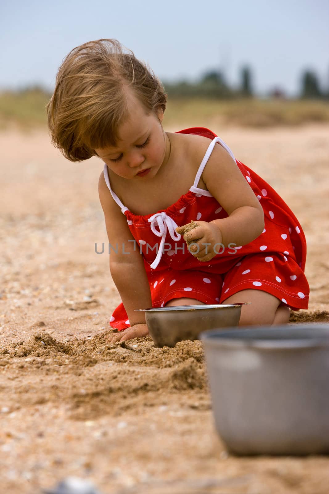 people series: little girl are play on the beach