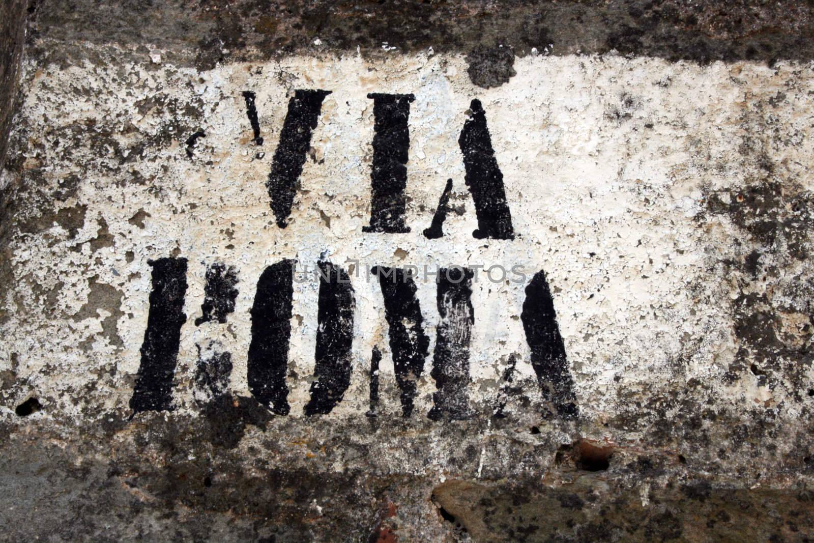 Street sign - Via Roma