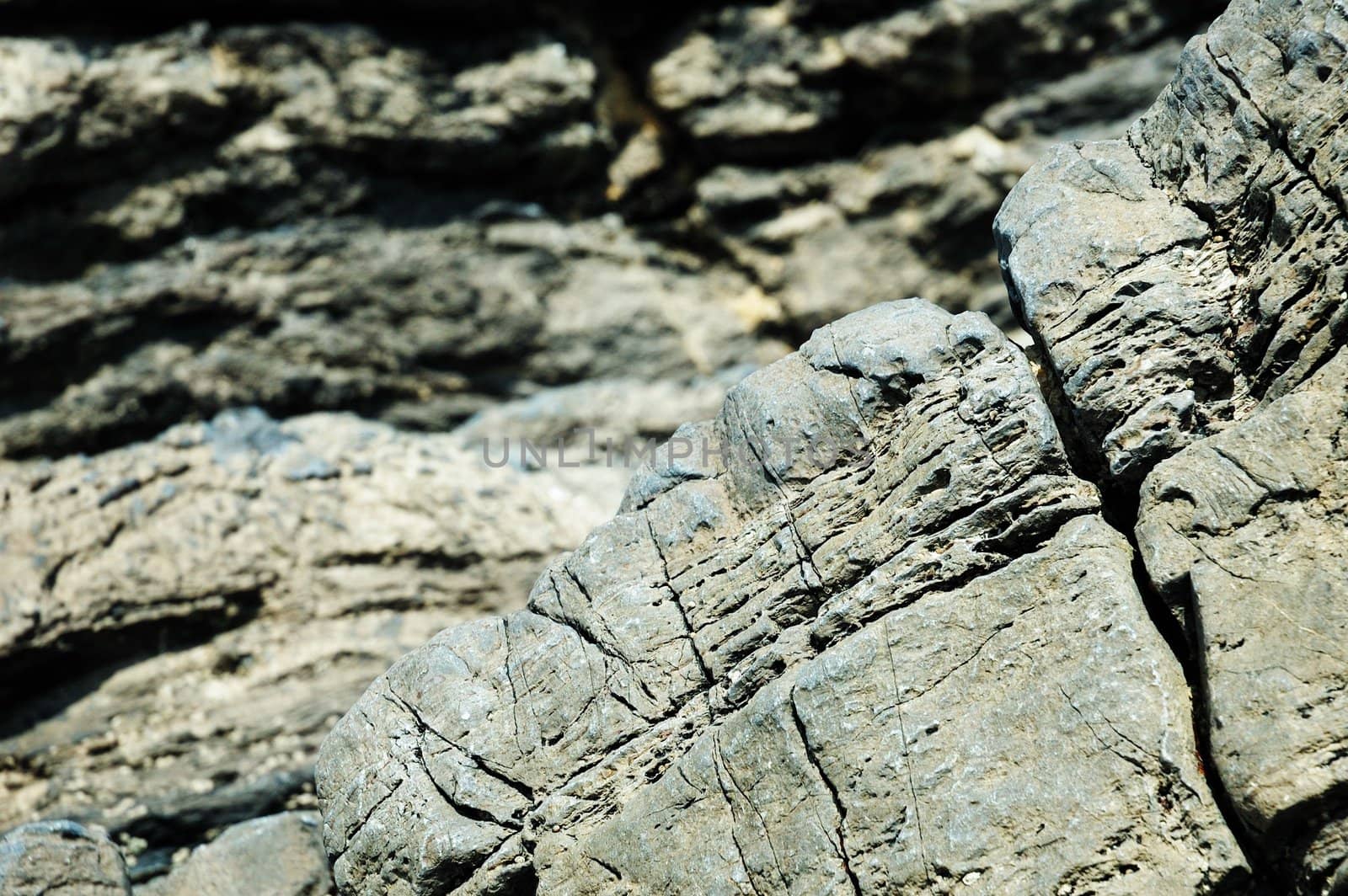 structure of rock and stones , horizontally framed shot