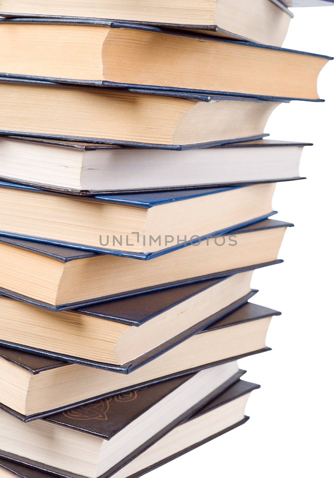 Stack of books isolated on the white.clipping Path 